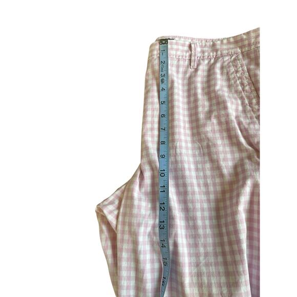 Talbots Relaxed Chino Pants Purple White Gingham Office Straight Leg Size 14 - Picture 11 of 13